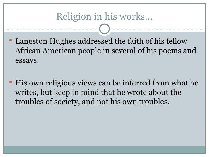 Реферат: Langston Hughes Essay Research Paper Langston Hughes 2